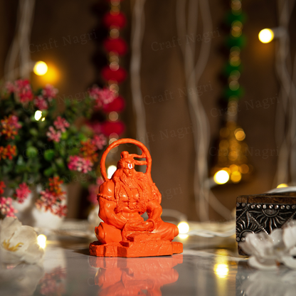 Meditating Hanuman Car Dashboard Idol (Orange Colour ) ( 4 Inches)