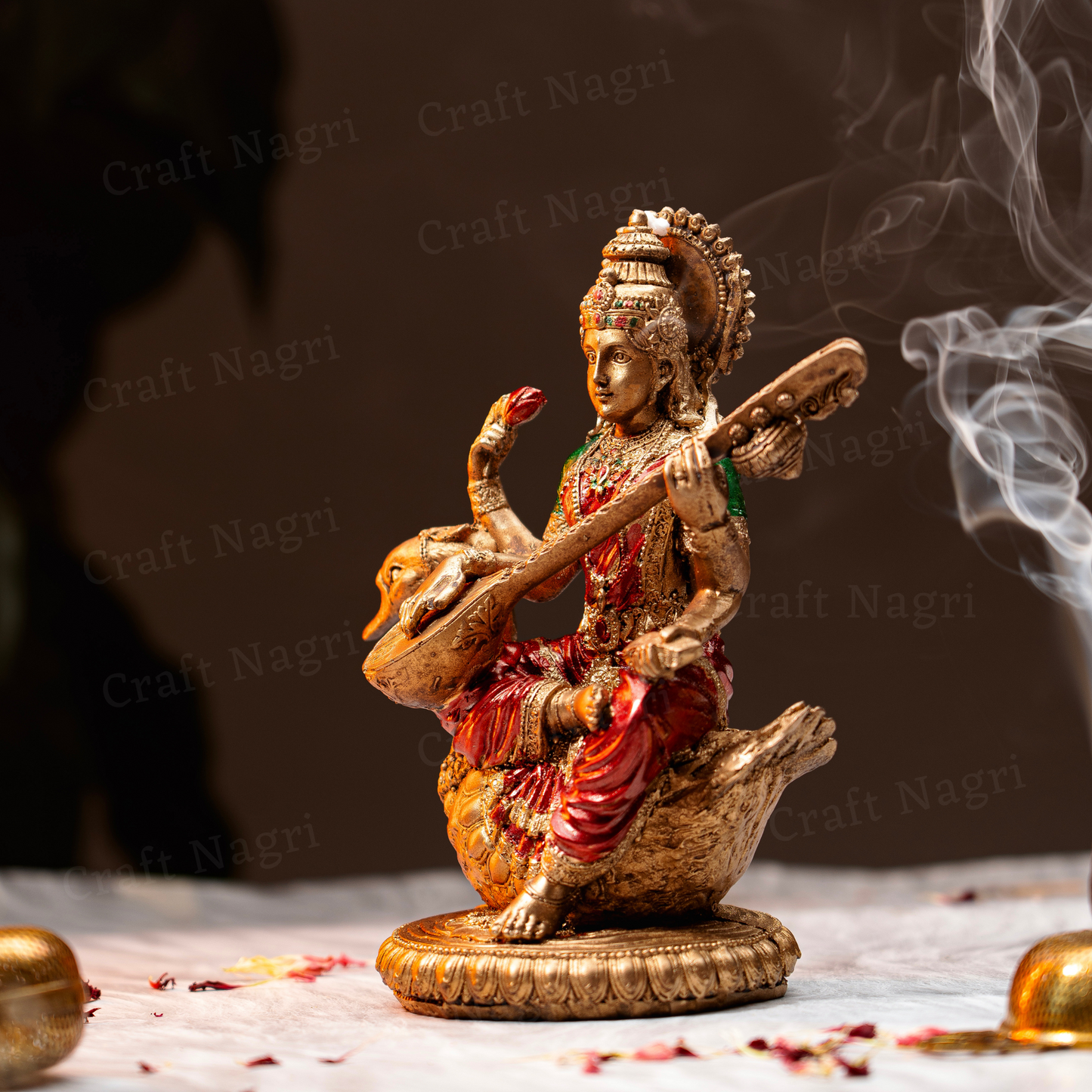 Saraswati Idol (Murti) ( 7 Inches)