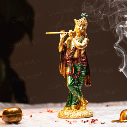 Standing Krishna God Idol (Murti) (7 inches)