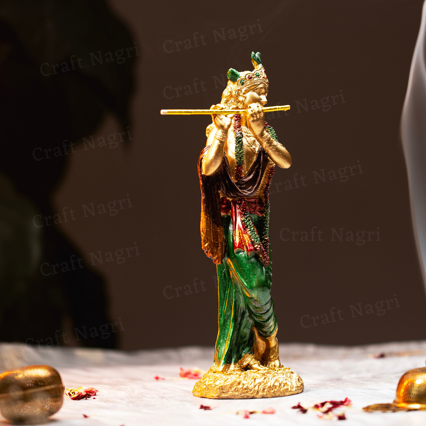 Standing Krishna God Idol (Murti) (7 inches)