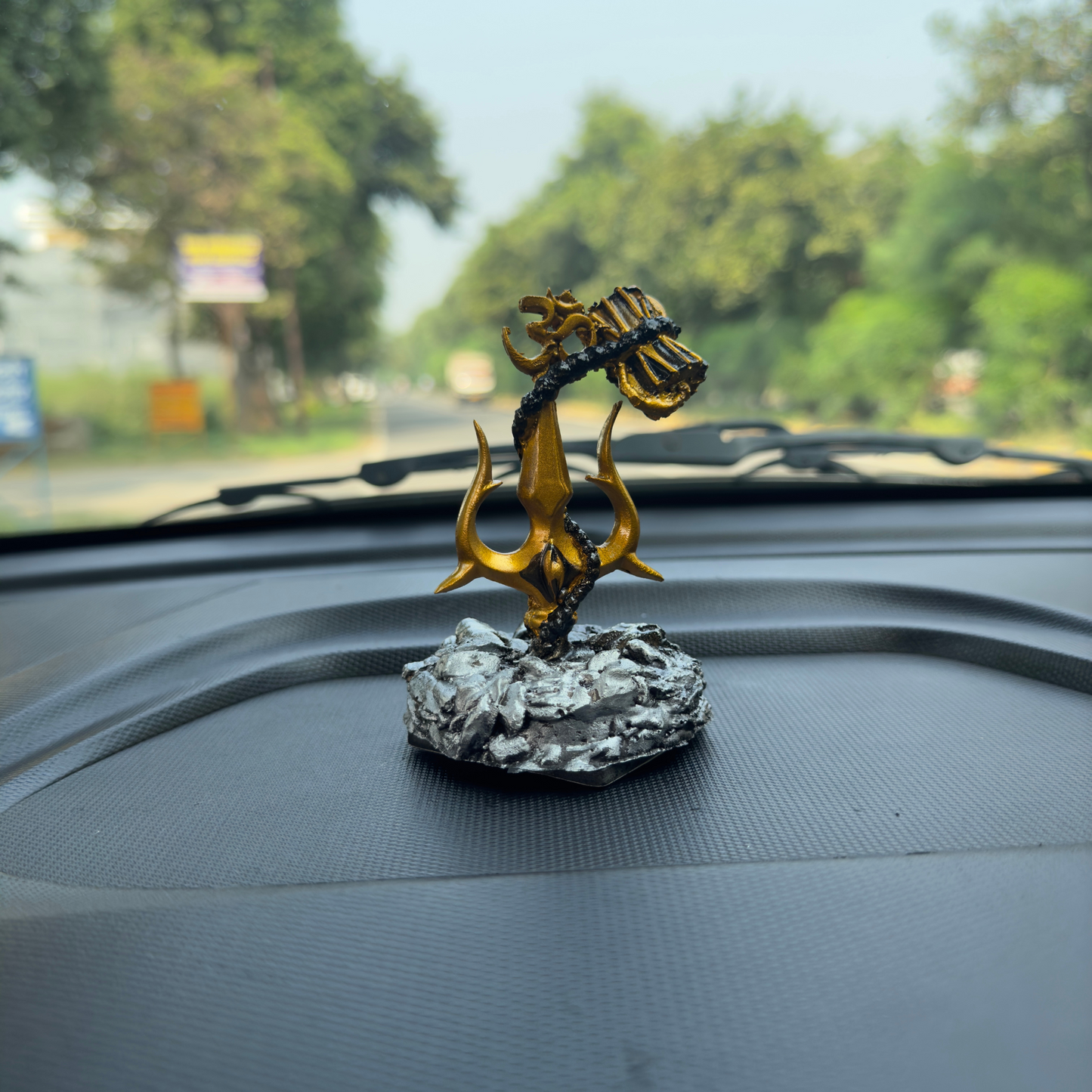 Lord Shiva Trishul With Damru Car Dashboard