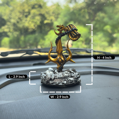 Lord Shiva Trishul With Damru Car Dashboard