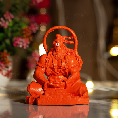 Meditating Hanuman Car Dashboard Idol (Orange Colour ) ( 4 Inches)