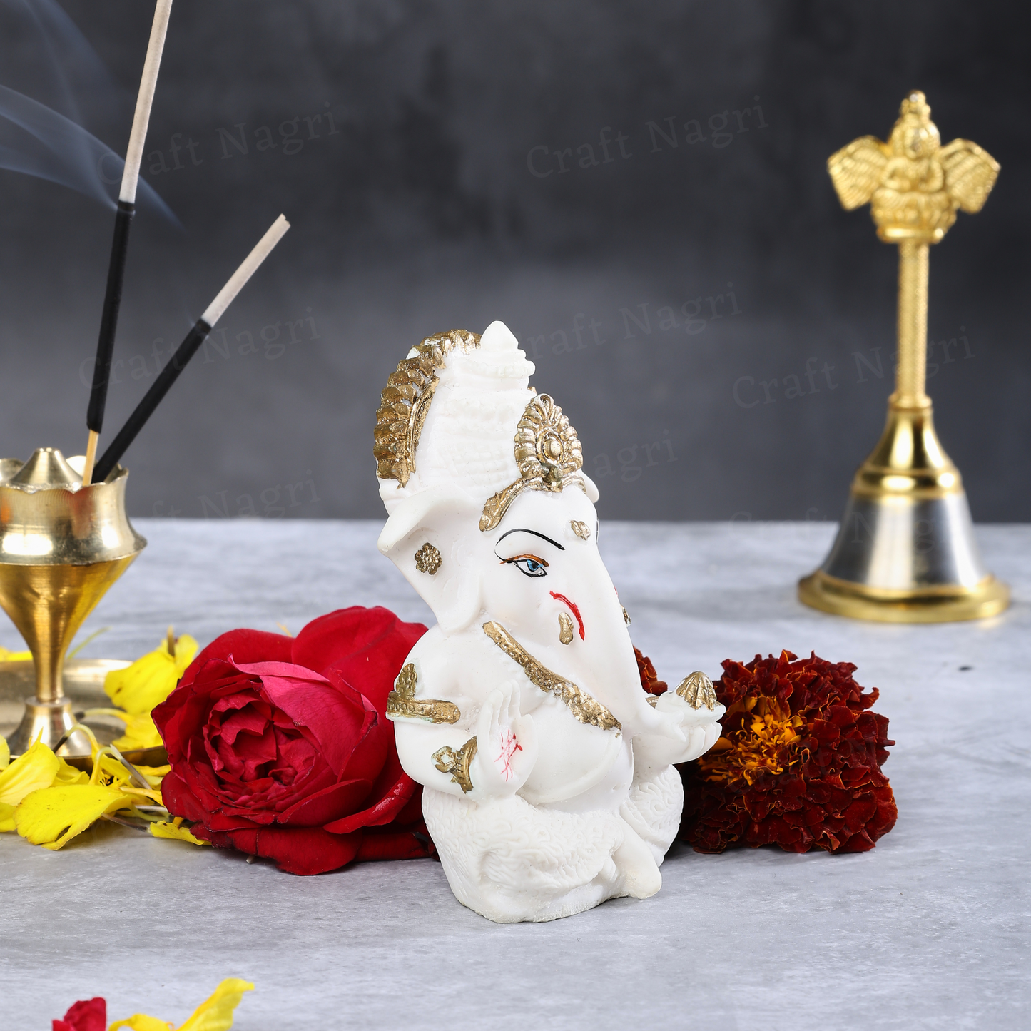 Lord Ganesh Gold Plated Car Dashboard idol