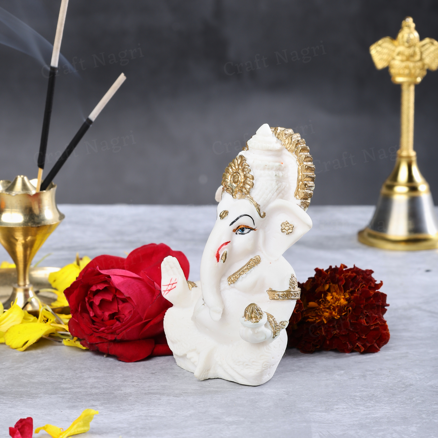 Lord Ganesh Gold Plated Car Dashboard idol