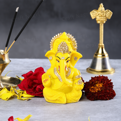 Lord Ganesh Gold Plated Car Dashboard idol